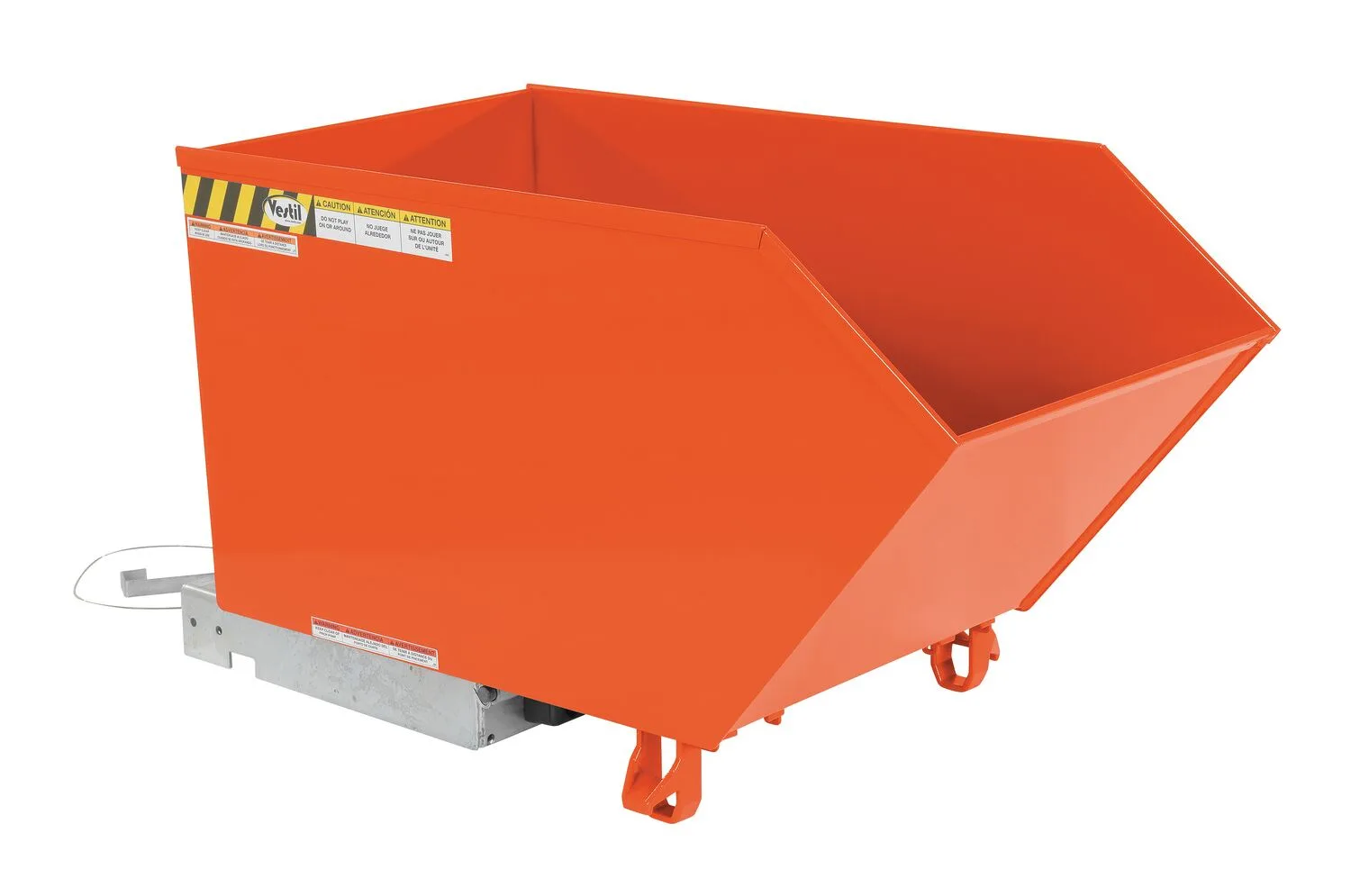 Vestil H-50-MD-ORG-C h style - low profile 90 degrees self-dumping steel hopper