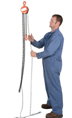 Vestil HCH-1-10 hand chain hoist shown from an alternate angle