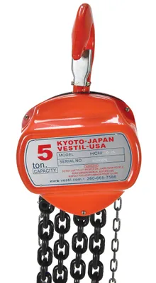 Vestil HCH-10-15 hand chain hoist shown from an alternate angle