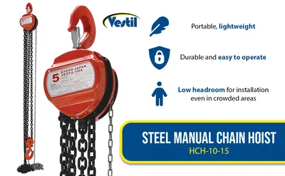 Vestil HCH-3-10 hand chain hoist feature highlights