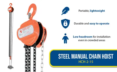 Vestil HCH-2-15 hand chain hoist feature highlights