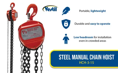 Vestil HCH-3-15 hand chain hoist feature highlights