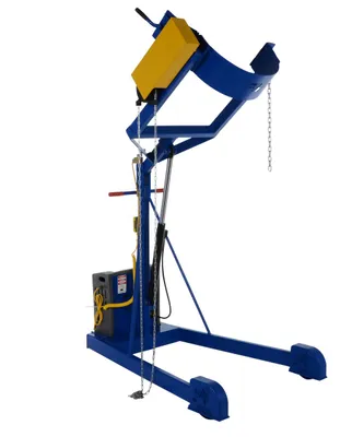 Vestil HDC-305-72-DC portable hydraulic drum carrier rotator boom