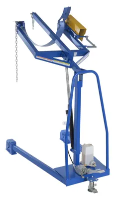 Vestil HDC-305-72 portable hydraulic drum carrier rotator boom shown from an alternate angle