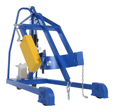 Vestil HDC-305-72 portable hydraulic drum carrier rotator boom shown from an alternate angle