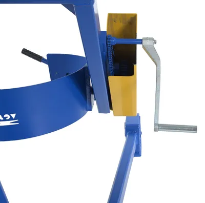 Vestil HDC-305-72 portable hydraulic drum carrier rotator boom shown from an alternate angle