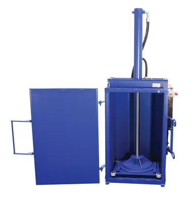 Vestil HDC-905-HC/460V hydraulic drum crusher compactor shown from an alternate angle