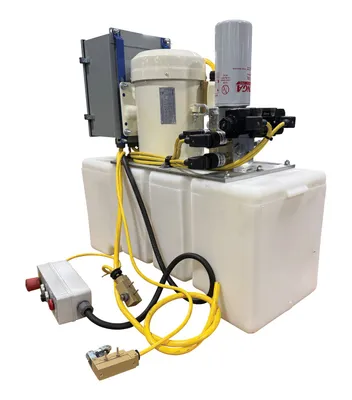 Vestil HDC-905-WD hydraulic drum crusher compactor shown from an alternate angle