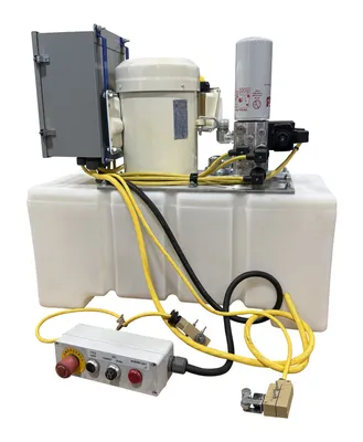 Vestil HDC-905-WD hydraulic drum crusher compactor shown from an alternate angle