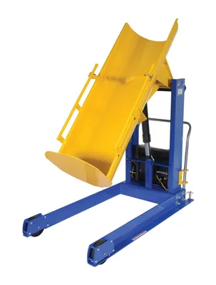 Vestil HDD-48-15-P-DC hydraulic drum dumper shown from an alternate angle