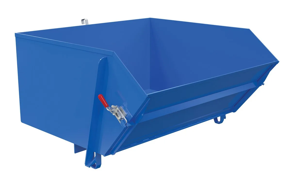 Vestil HDROP-100-HD self-dumping steel hoppers with fold down front