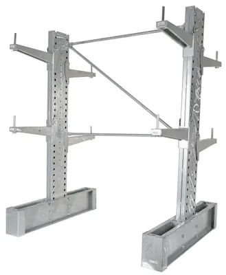 Vestil HDU-C-8-24-G-SET galvanized cantilever rack kit shown from an alternate angle