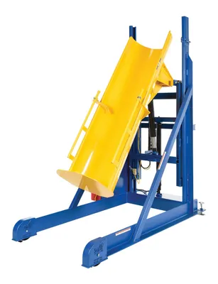 Vestil HLD-116-10-P lift-and-dump hydraulic drum dumper shown from an alternate angle