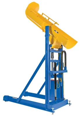 Vestil Steel Portable Lift and Dump Hydraulic Drum Dumper 94 In Dump Height 1,000 Lb. Capacity Blue / Yellow