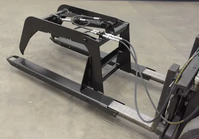 Vestil HMG-35-4 fork truck grapple attachment shown from an alternate angle