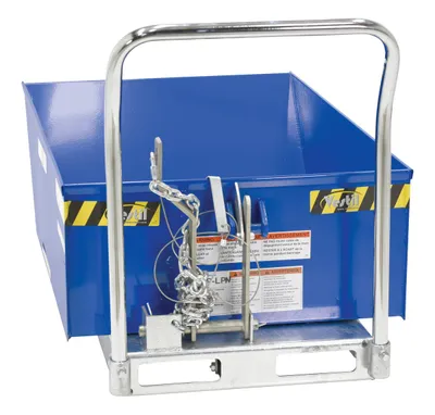 Vestil HOP-LP-N low profile parts hopper shown from an alternate angle