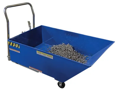 Vestil HOP-LP-N low profile parts hopper shown from an alternate angle