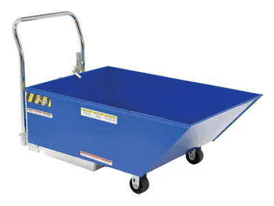 Vestil Steel Low Profile Parts Hopper 1/3 Cubic Yd 2,000 Lb Capacity Blue