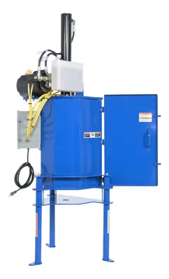 Vestil HPC-405 hydraulic pail crusher shown from an alternate angle