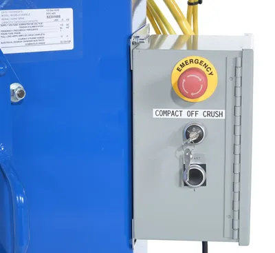 Vestil HPC-405 hydraulic pail crusher shown from an alternate angle
