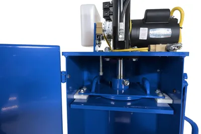 Vestil HPC-405 hydraulic pail crusher shown from an alternate angle