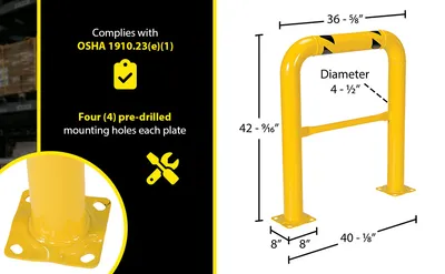 Vestil HPRO-36-42-4 high profile machinery guard feature highlights