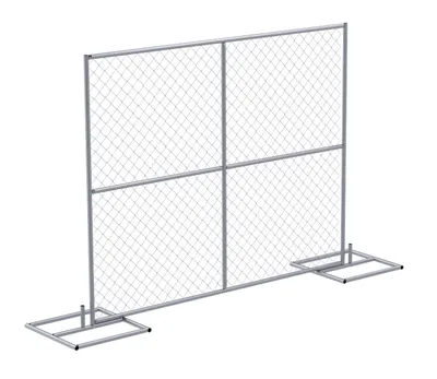 Vestil HRAIL-9072 galvanized construction barrier system shown from an alternate angle