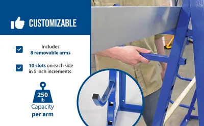Vestil HSR-4860 horizontal storage rack feature highlights