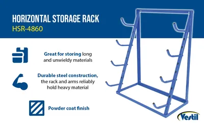Vestil HSR-4860 horizontal storage rack feature highlights
