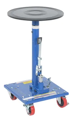 Vestil HT-02-18R hydraulic post tables w rounded top shown from an alternate angle
