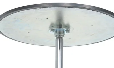 Vestil HT-02-18R hydraulic post tables w rounded top shown from an alternate angle