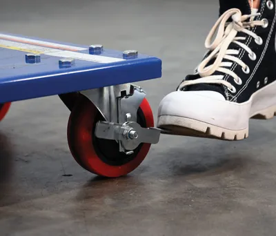 Vestil HT-02-18R hydraulic post tables w rounded top shown from an alternate angle