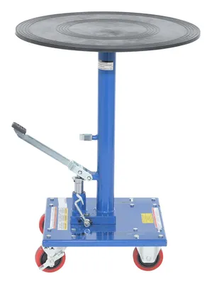Vestil HT-02-24R hydraulic post tables w rounded top shown from an alternate angle