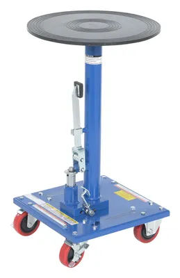 Vestil HT-03-18R hydraulic post tables w rounded top shown from an alternate angle