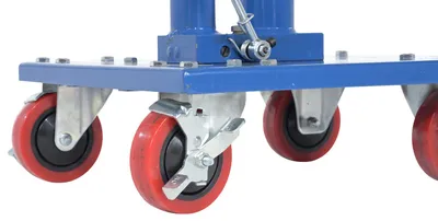 Vestil HT-03-18R hydraulic post tables w rounded top shown from an alternate angle