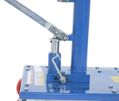 Vestil HT-03-18R hydraulic post tables w rounded top shown from an alternate angle