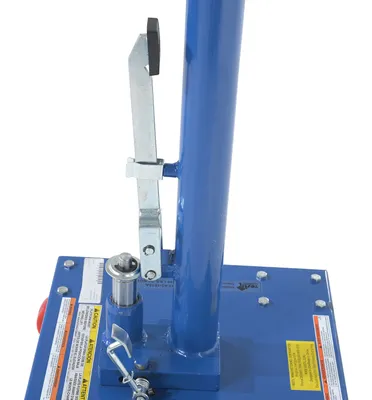Vestil HT-03-24R hydraulic post tables w rounded top shown from an alternate angle