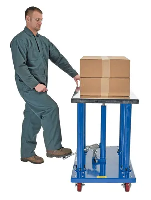 Vestil HT-20-2436A hydraulic post table shown from an alternate angle