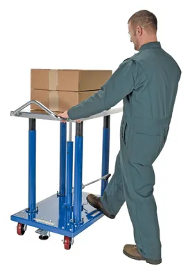 Vestil HT-20-2436A hydraulic post table shown from an alternate angle