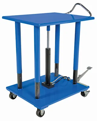 Vestil Steel Hydraulic Post Table 32 In. x 48 In. 4,000 Lb. Capacity Blue