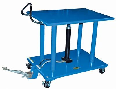Vestil Steel Hydraulic Post Table 48 In. x 48 In. 4,000 Lb. Capacity Blue