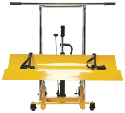 Vestil HYD-ROLL-47 roll lifters and transporter shown from an alternate angle