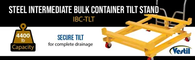 Vestil IBC-TLT ibc tilt stands w fork pocket feature highlights