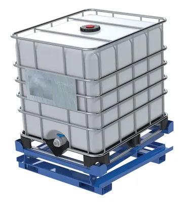 Vestil IBC-TLT-FP ibc tilt stands w fork pocket shown from an alternate angle
