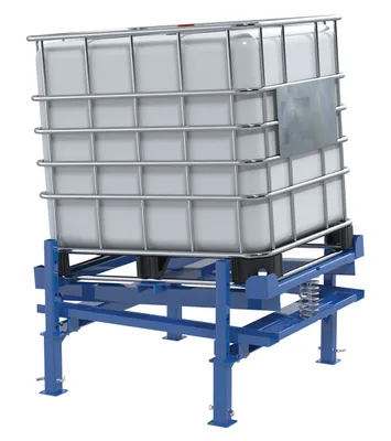 Vestil IBC-TLT-FPL ibc tilt stands w fork pocket shown from an alternate angle