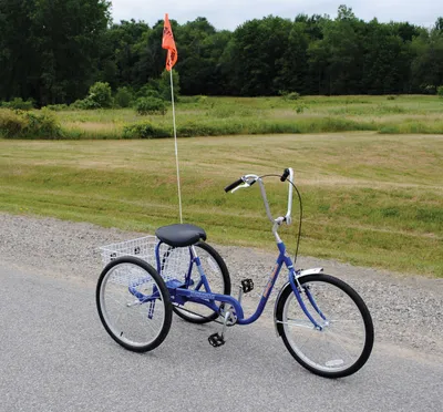 Vestil IBIKE-3-DC-B industrial bicycle shown from an alternate angle