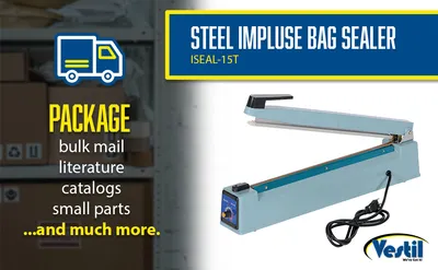 Vestil ISEAL-15T impulse bag sealer feature highlights