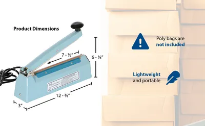Vestil ISEAL-7T impulse bag sealer feature highlights
