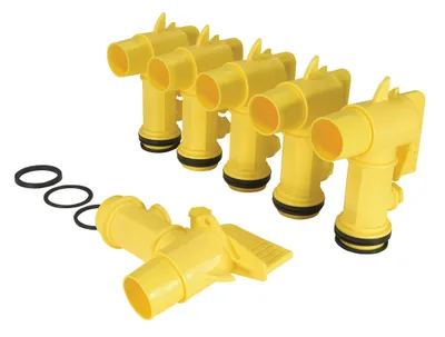 Vestil JDFT-6PKG manual drum faucet shown from an alternate angle