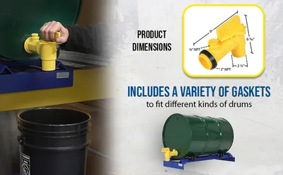 Vestil JDFT manual drum faucet feature highlights